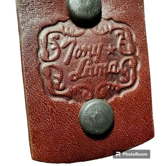 Tony Lama TEXAS Longhorn Tooled Leather Belt Kids 25" Waist - Picture 4 of 6